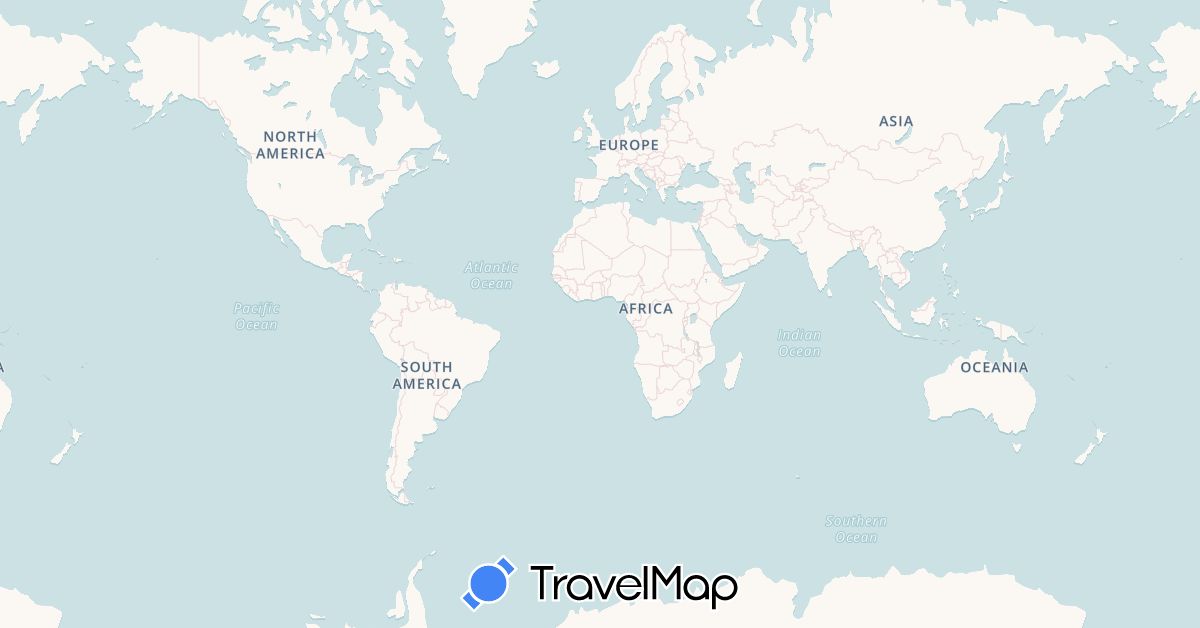 TravelMap itinerary: driving, bus, plane, hiking, boat, motorbike in Netherlands Antilles, Saint Barthélemy, Costa Rica, Saint Martin, Panama (North America)